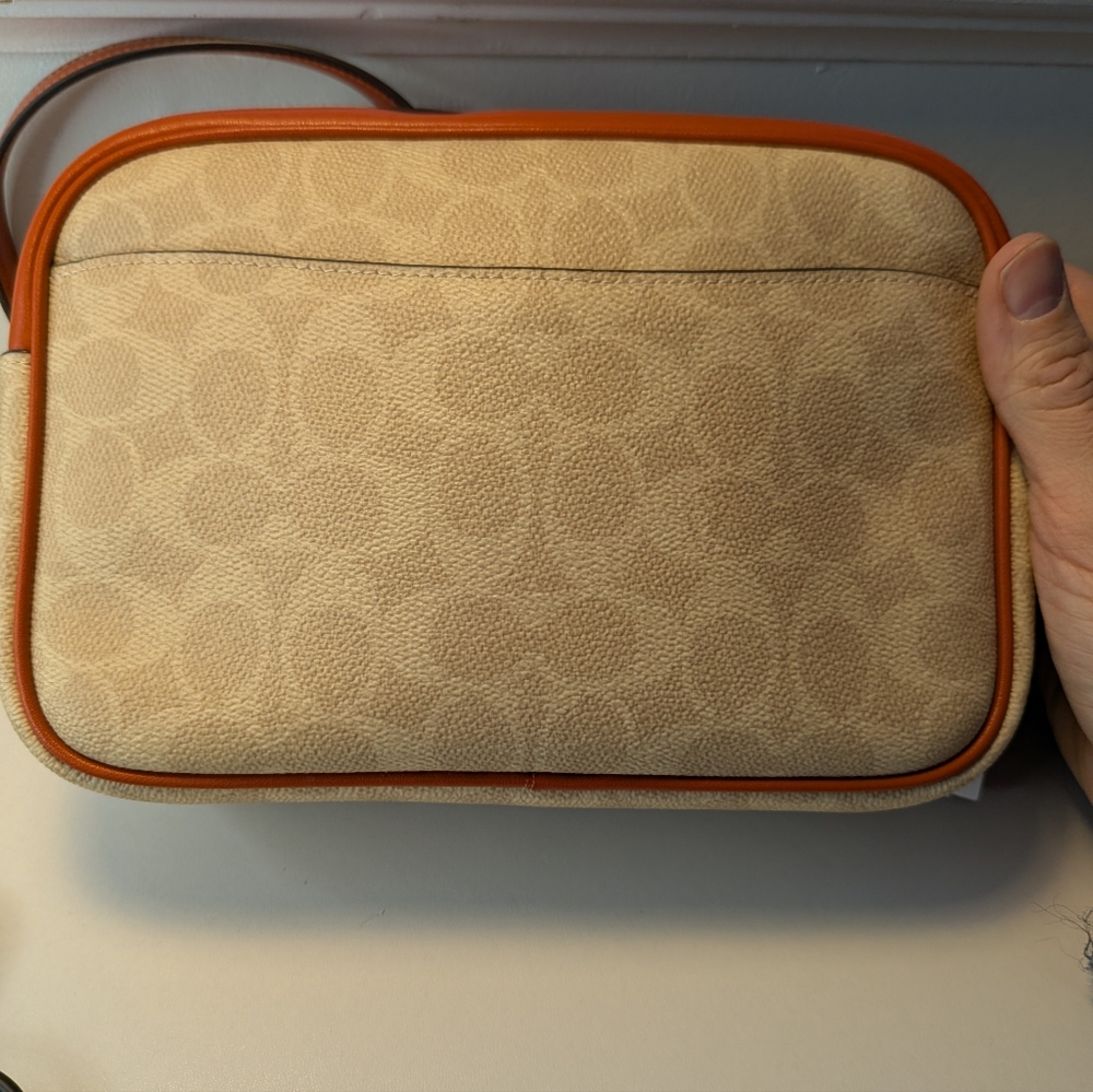 NWT Coach Jaimie Camera Cream and Deep Orange Crossbody Bag Plus Dusty Host Pick - Picture 8 of 12